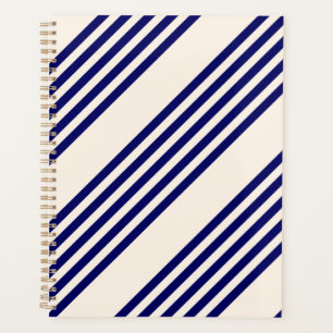 Marine bleu et beige cinq bandes motif