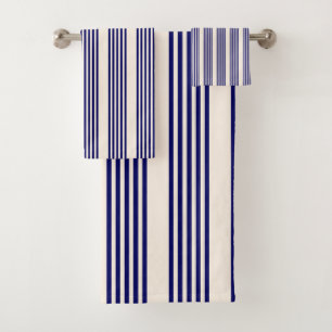 Marine bleu et beige cinq bandes motif