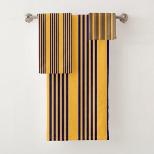 Marine bleu et jaune soleil cinq bandes motif