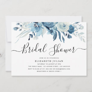 marine bleu floral nuptiale invitation