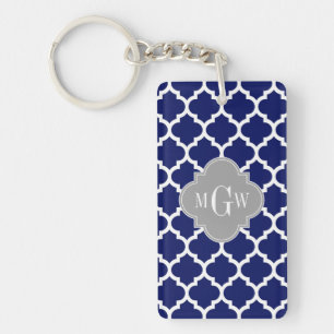 Marine Bleu Marocain #5 Gris 3 Monogramme initial