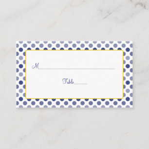 Marine bleu Polka Jaune Point Mariage Cartes de li