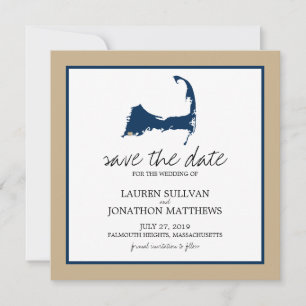 Marine Blue Cape Cod Carte Mariage Enregistrer la