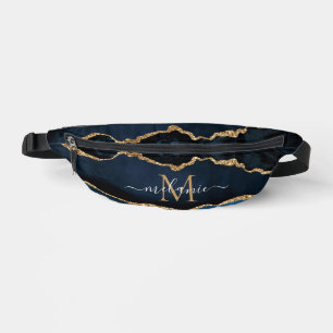 Marine Blue Gold Marbre Votre Lettre Nom Fanny Pac