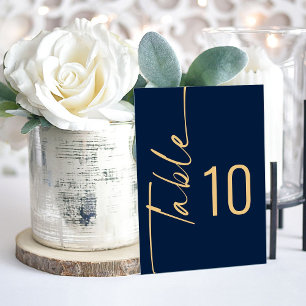 Marine Blue Gold Mariage Acrylique Numéro de table
