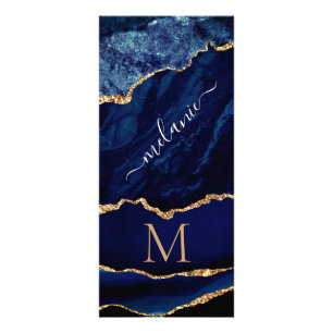 Marine Blue Gold Marque personnalisé Nom carte rac