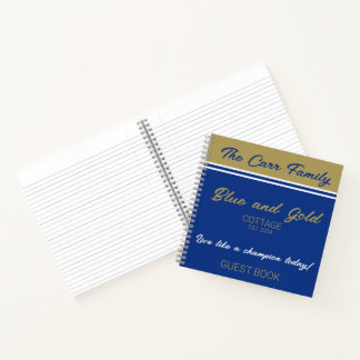 Marine Blue Gold White Livre d'invité Carnet spira