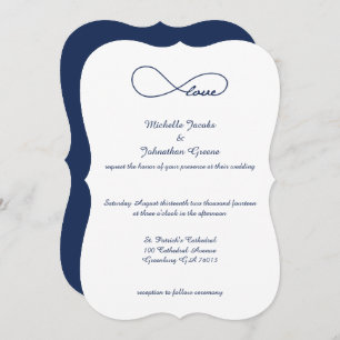 Marine Blue Love Infinity Wedding Invitations