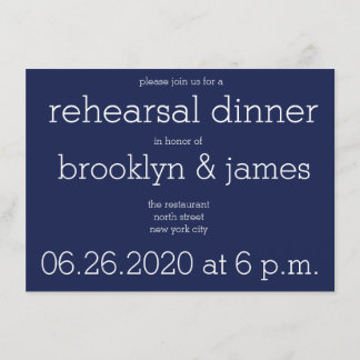 Marine Blue Modern Mariage Invitations