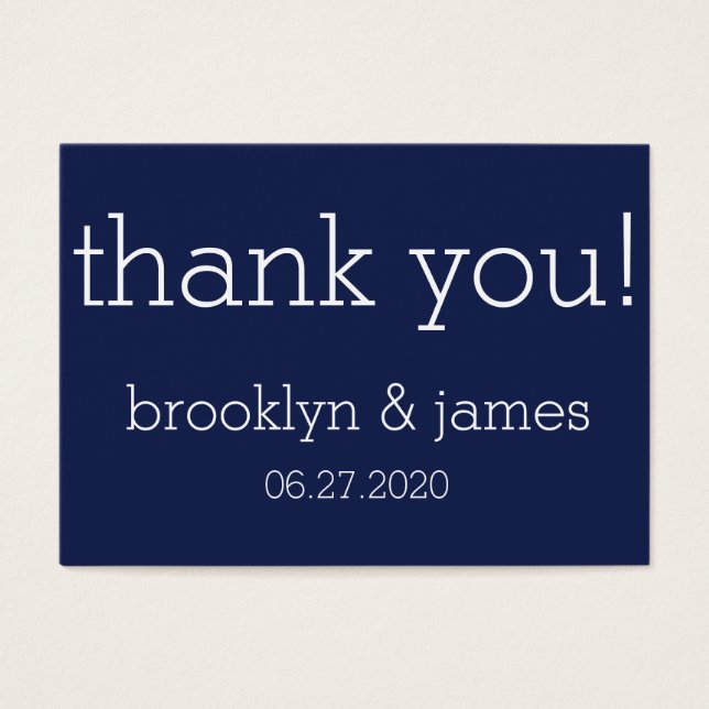 Marine Blue Modern Wedding Favoriser Mots clés Car (Devant)