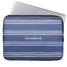 Marine Blue Stripes benutzerdefinierte Monogramm-L