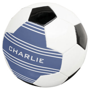 Marine Blue Stripes kundenspezifische Monogramm Fu Fußball