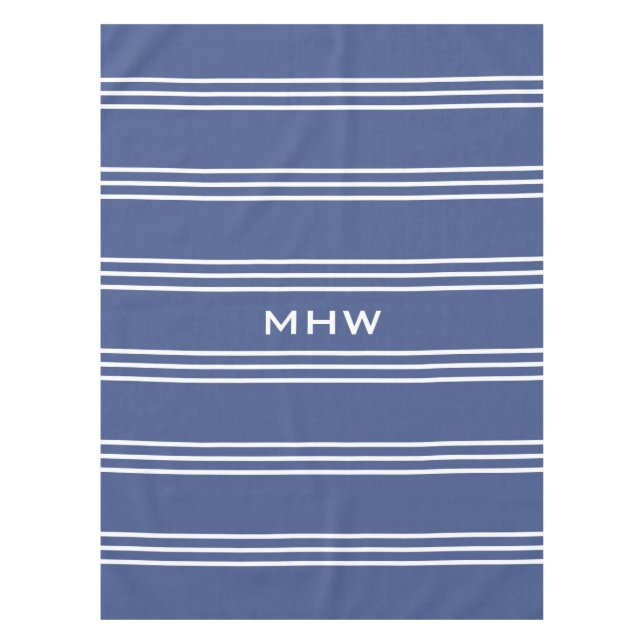 Marine Blue Stripes kundenspezifische Tischdecken  (Vorderseite)
