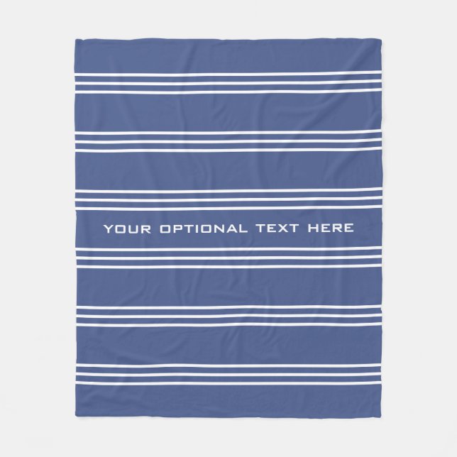 Marine Blue Stripes-Vliesdecke Fleecedecke (Vorderseite)