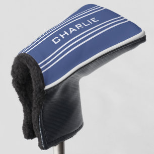 Marine Blue Strips kundenspezifische Monogramm Put Golf Headcover