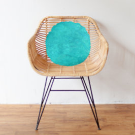 Marine Blue Water Color Rundes Kissen