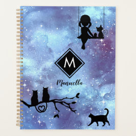 Marine Blue Watercolor Galaxy Girl personnalisable