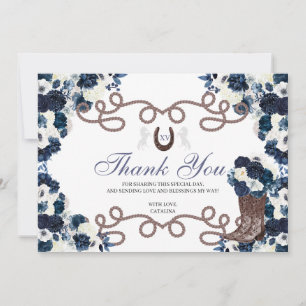 Marine Blue Western Horse Quinceanera Carte de rem