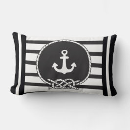 Marine Blue White Strip Anker und Abbildung 8 Knot Lendenkissen