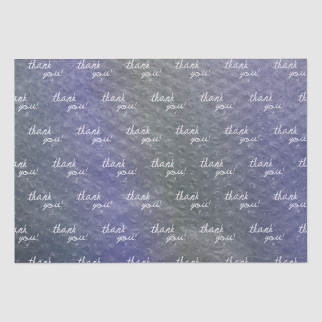 Marine Blues Bubble Wrap Reseller Danke Seidenpapier (Vorderseite)