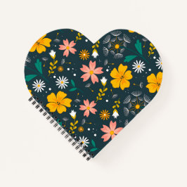 Marine Blumen Garten Verspieltes Frühlingsmuster Notizbuch