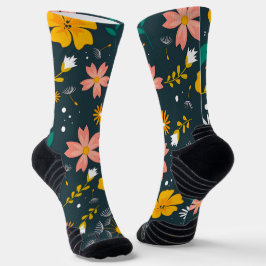 Marine Blumen-Garten Whimsical Frühlingsmuster Socken