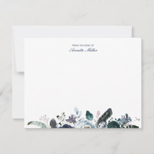 Marine Boho-Blumenmuster personalisierte Schreibwa Mitteilungskarte