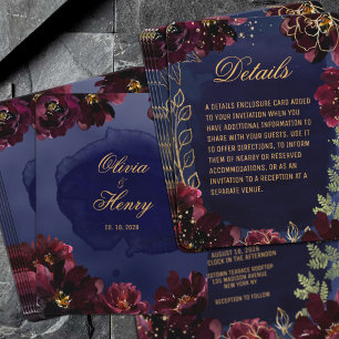 Marine Bordeaux Détails du Faire-part de mariage