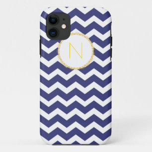 Marine chic et blanc de coque iphone de Chevron