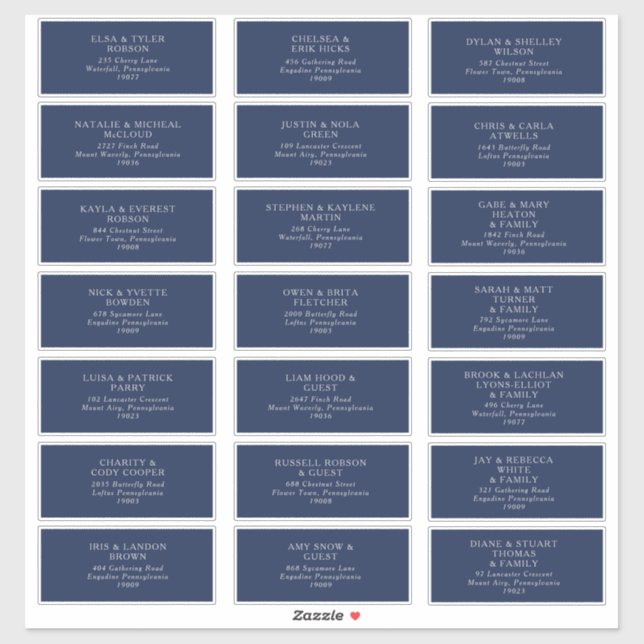Marine classique | Étiquettes de adresse d'invités (Feuille)