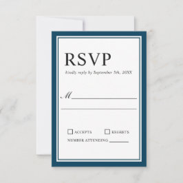 Marine classique simple et mariage blanc RSVP