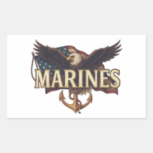 Marine Corps Veteran Logo Emblem Rechteckiger Aufkleber