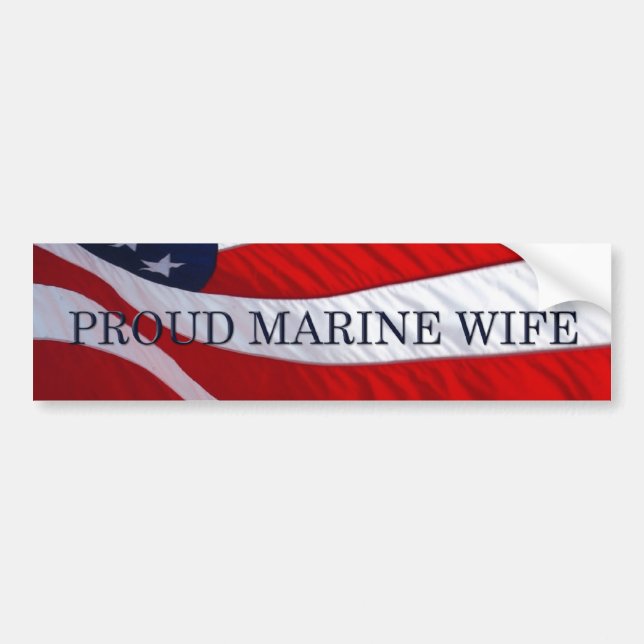 Marine Ehefrau American Flag Autoaufkleber (Vorne)