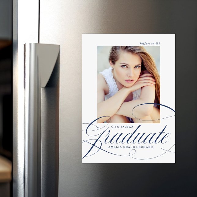 Marine | Eloquence Foto Abschluss Magneteinladung (Von Creator hochgeladen)