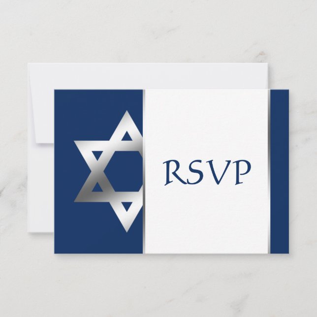 Marine et Silver Star de David Bar Mitzvah RSVP (Devant)