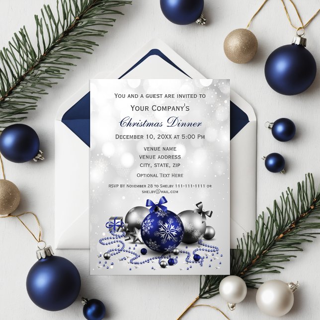 Marine Festive Entreprise Noël Invitation (navy Festive Corporate Christmas party Invite)
