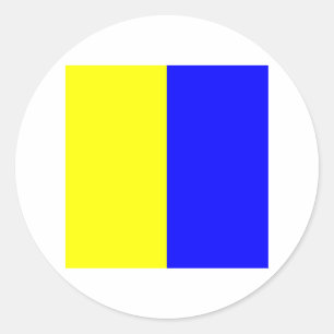 Marine Flag K Runder Aufkleber
