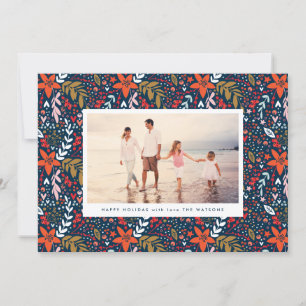 Marine Floral Noël Joli Carte photo de vacances