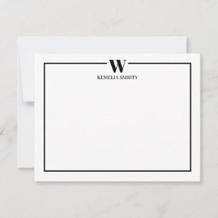 Marine Formelles Monogramm Familien Notizkarte Mitteilungskarte