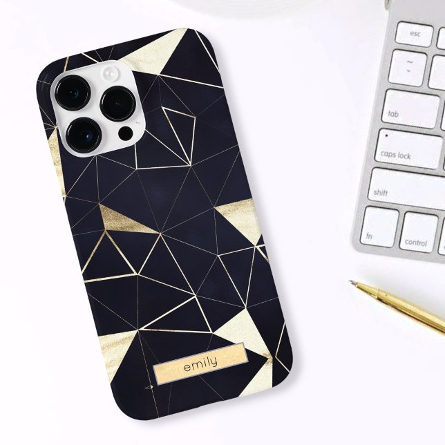 Marine géométrique moderne + Gold iPhone / coque i (Créateur téléchargé)