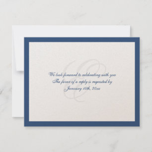 Marine grenz schimmer traditionelle hochzeitsantwo RSVP karte
