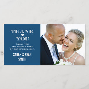 Marine-Herz-Hochzeits-Foto danken Ihnen Karten