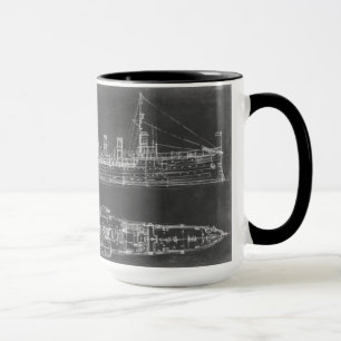 Marine-Kreuzer-Plan Tasse