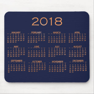 Marine-Kupfer-Rosen-Gold des Kalender-2018 Mousepad