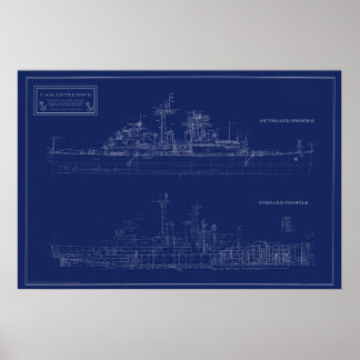 Marine Leichter Kreuzer Little Rock Blueprint Poster