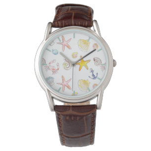 Marine Life & Anchors Armbanduhr
