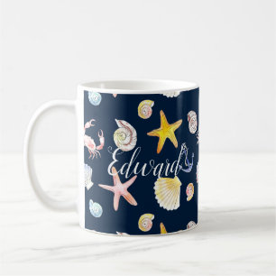 Marine Life & Anchors (Dark Coffee Tasse