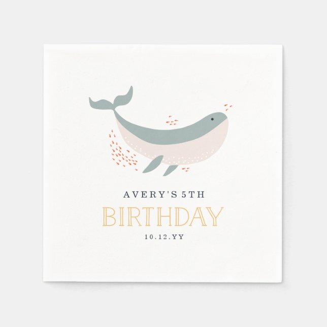 Marine Life Birthday Party Serviette (Vorderseite)