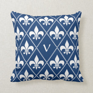 Marine-Lilie mit Monogramminitiale Kissen
