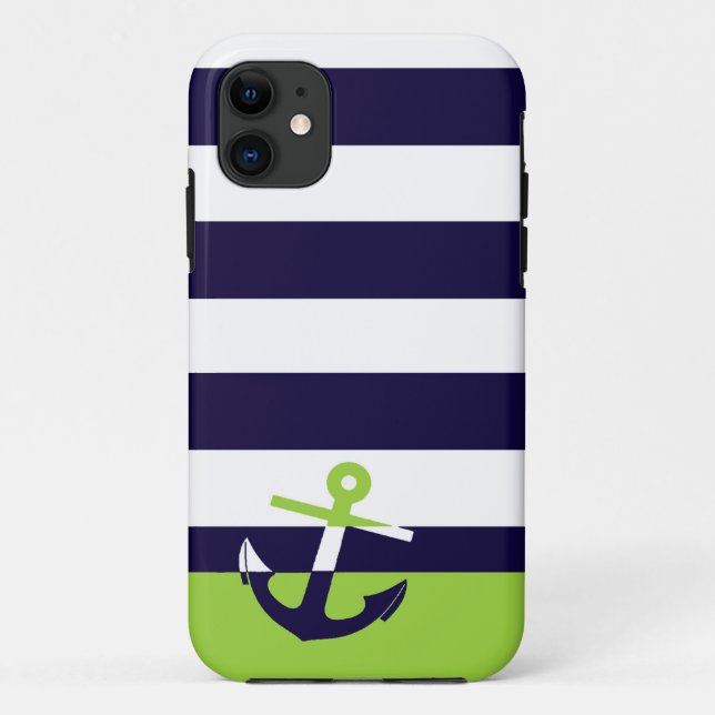 Marine/Limoner grüner Anker Case-Mate iPhone Hülle (Rückseite)